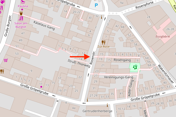 Stadtplan: Lübeck, Rosenstraße 17